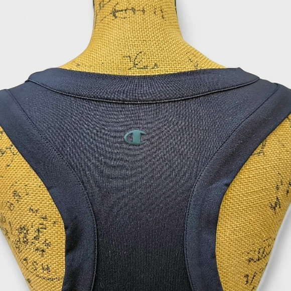 Champion Women's Soft Touch Racerback Black Ruched Tank Top, Size M - Picture 5 of 6